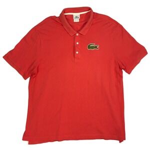 Lacoste Polo Shirt Mens Size 3XL (8) Classic Fit Pima‎ Cotton Croc Logo Orange